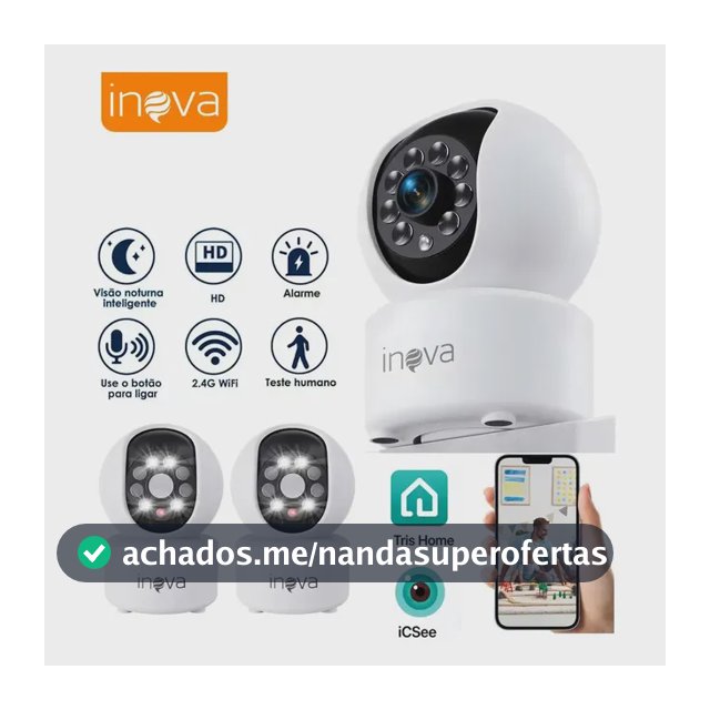 Kit 2 Babá Eletrônica Câmera Inteligente Câmera De Segurança Residencial Interna Wi-fi 360° 1080p Full Hd, Detecção De Movimento Áudio Bidirecional 24/7 ICSEE Câmera De Monitoramento