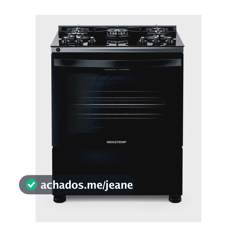 Fogão Brastemp BFS5VCE 5 Bocas Preto Com Mesa de Vidro e Turbo Chama