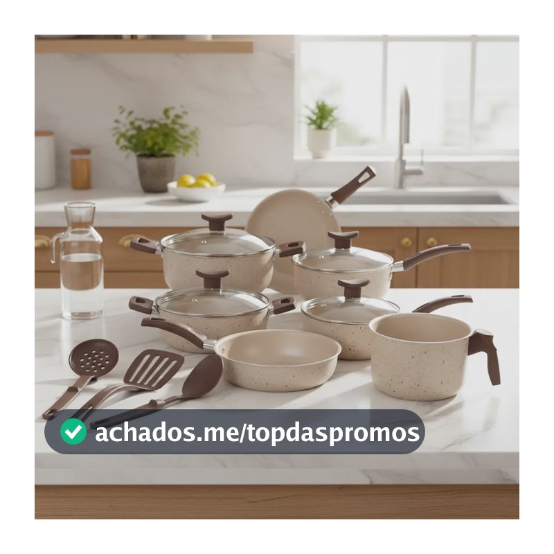 Jogo de Panelas Antiaderente Multi Alumínio com 10 Peças
