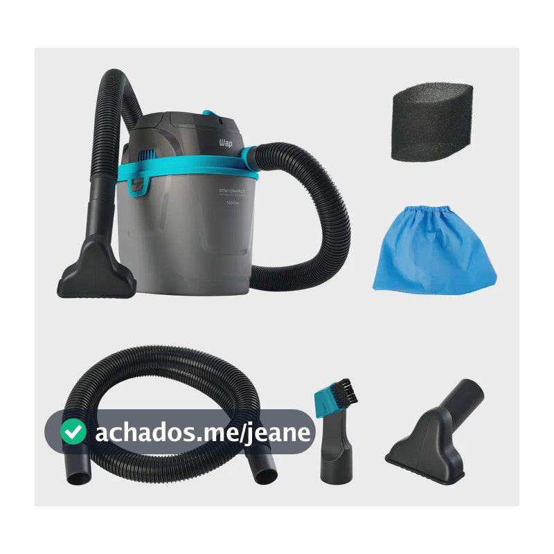 Aspirador De Pó E Líquido Portátil Wap Gtw Compact 1400w 5,5l 127v Preto E Cinza