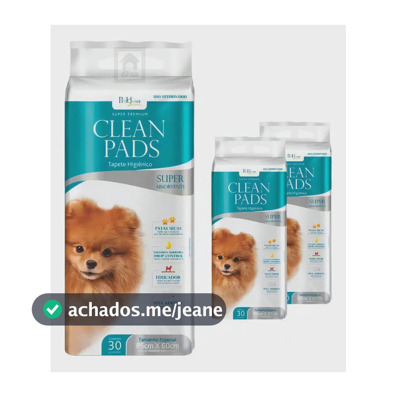 Kit 3 Tapetes Higiênicos Clean Pads C/30 Unidades - 85x60cm