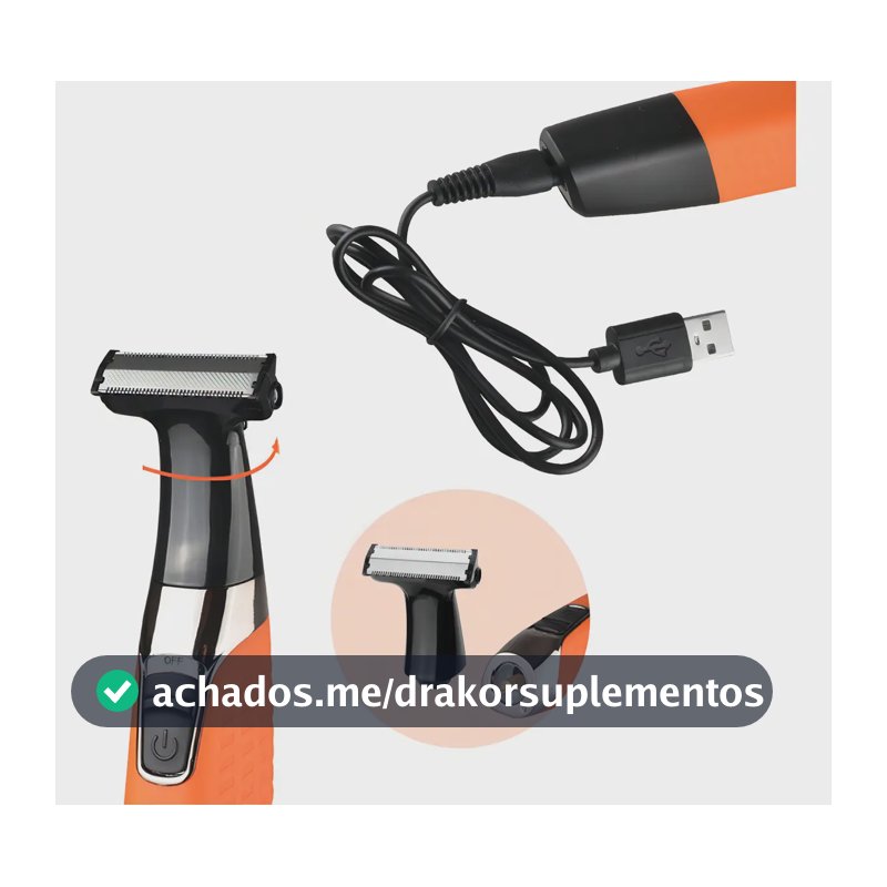 Maquininha 3 Em 1 Kemei KM-1910 Aparador Pelo Corpo Água Resistente