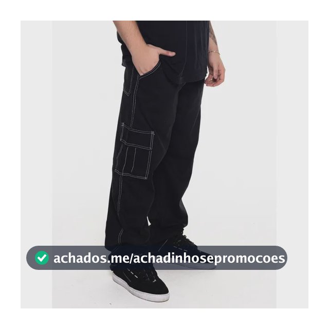 Calça Cargo Masculina Básica Sarja 100% Algodão