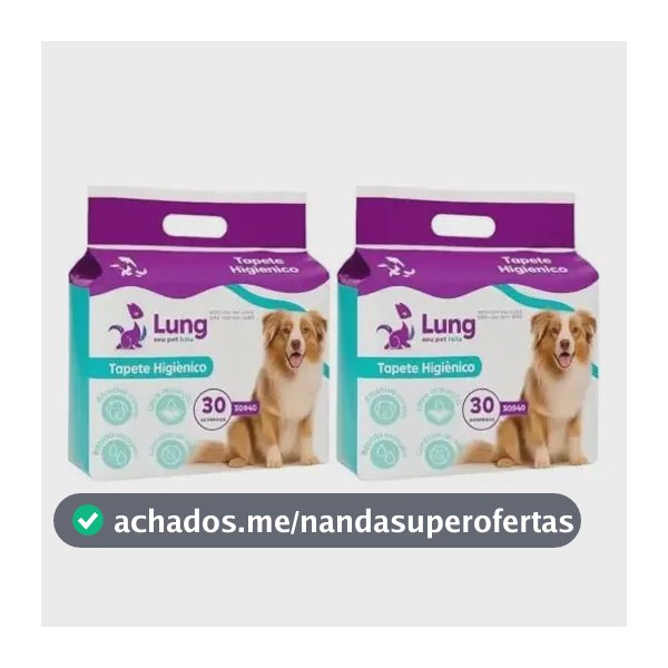 Kit 2 Pacotes Tapete Higiênico 50x60cm 30un Super Econômico Cachorro Pet