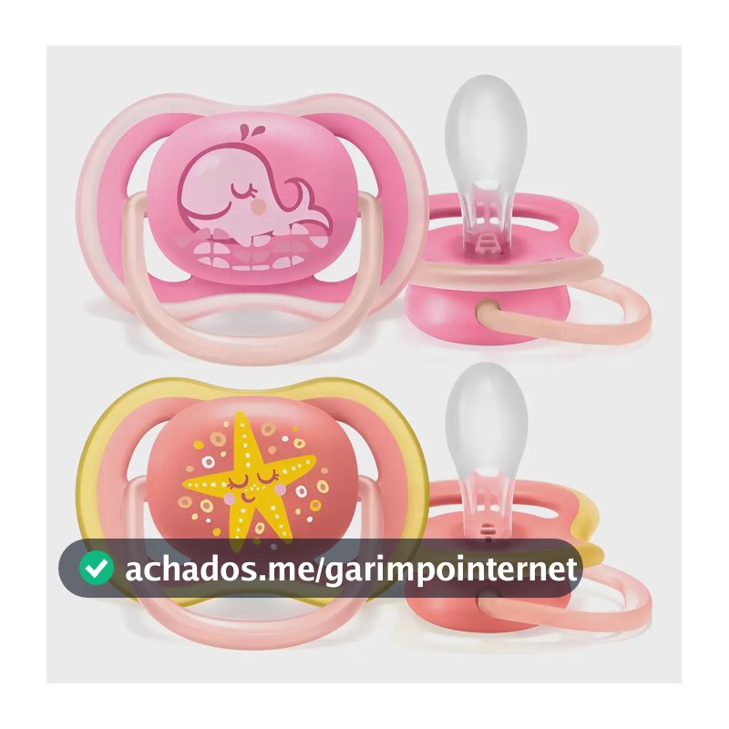 Chupeta Dupla Ultra Air 6-18meses Fundo Do Mar Philips Avent Cor Rosa Período de idade 6-18 meses