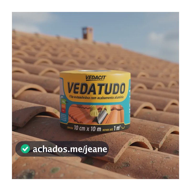 Fita Asfáltica Autoadesiva Aluminizado 10cm X 10m Vedacit Cor Alumínio