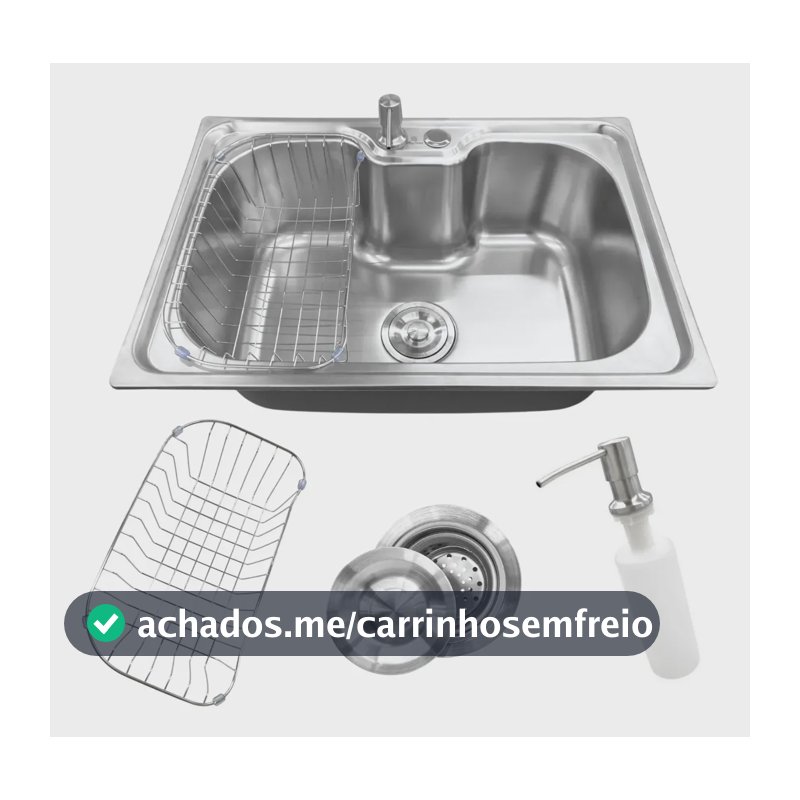 Cuba Gourmet Cozinha Aço Inox Escovado com Acessórios 60x42cm Stillus Home