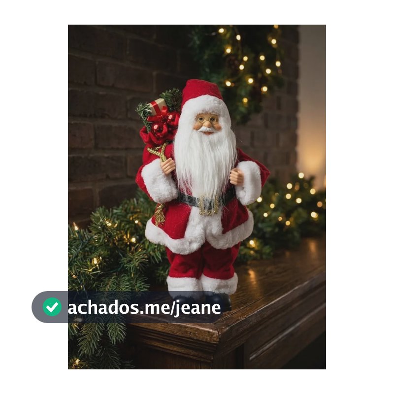 Boneco Papai Noel 30cm Grande Decoração Natalina Luxo Natal Vermelho Papai Noel 30cm Premium