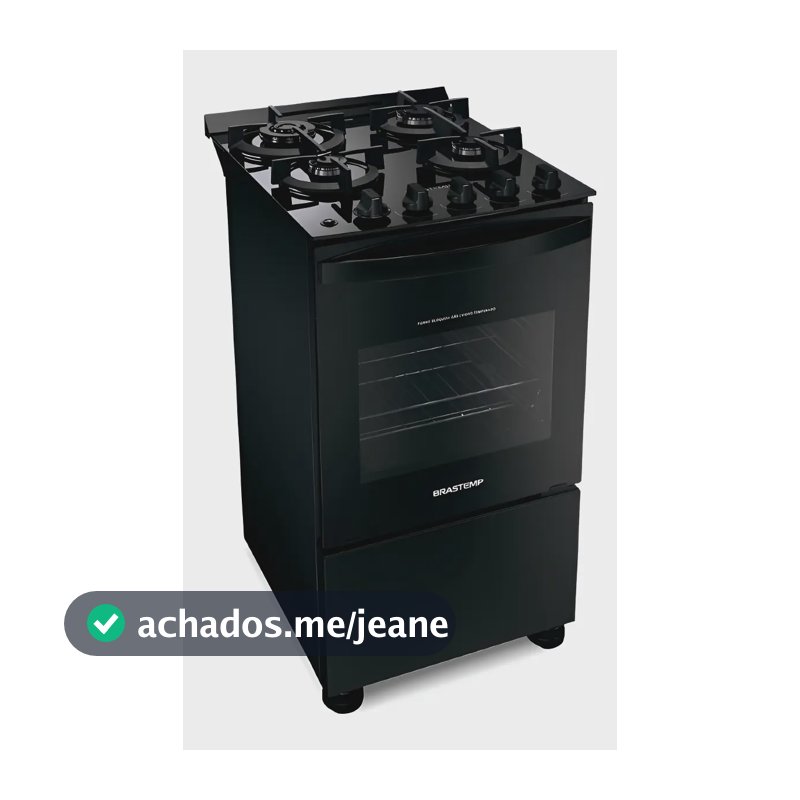 Fogão Brastemp 4 Bocas Preto Com Mesa De Vidro E Dupla Chama Bivolt