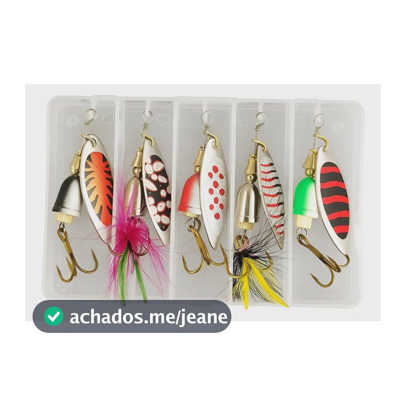 5 Iscas Artificial Pesca Spinner Laser  6 Cm 08 Gr Ferrinho Kit 5 Iscas