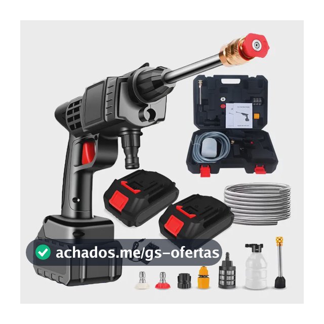 Lavadora Lava Jato Portátil Pressão 2 Baterias + Maleta Preto 127/220v 50 Hz X 60 Hz