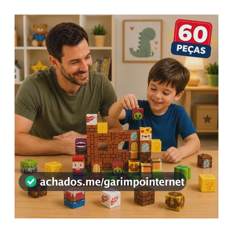 Bloco Magnético Montar Construção Castelo Princesa Minecraft 60