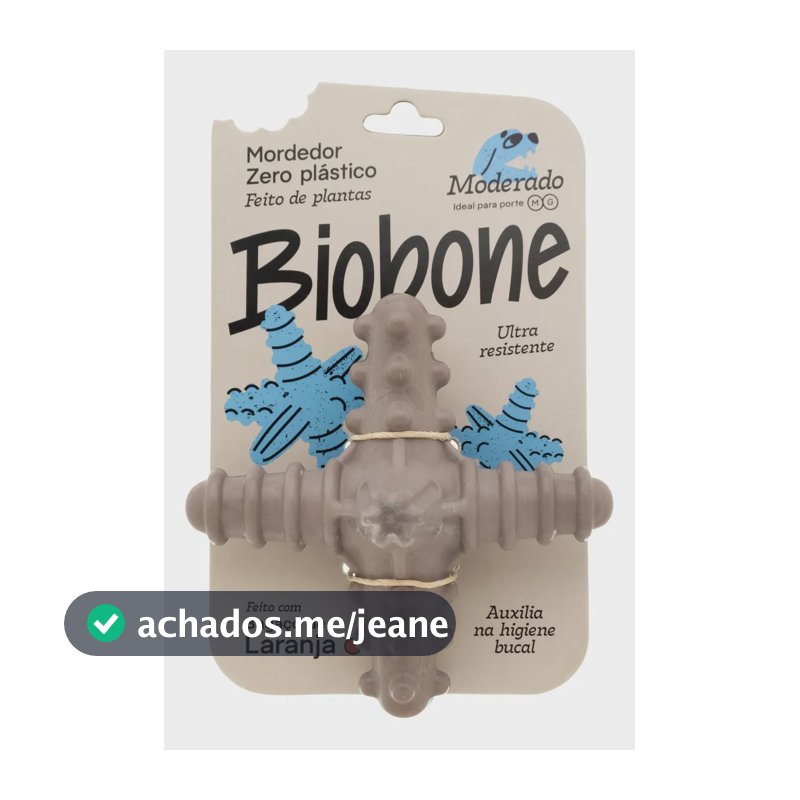 Mordedor Asterisco Biobone Grande Zero Plástico Texturizado Bege