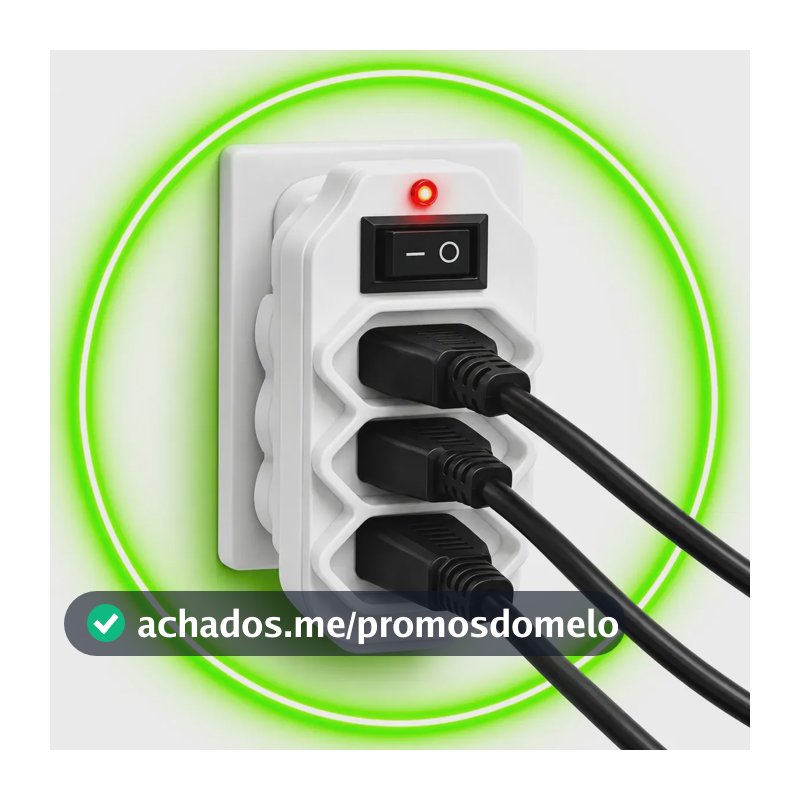 Benjamin 3 Tomadas Triplas Botão Liga Desliga Bivolt 10a 3p Bivolt
