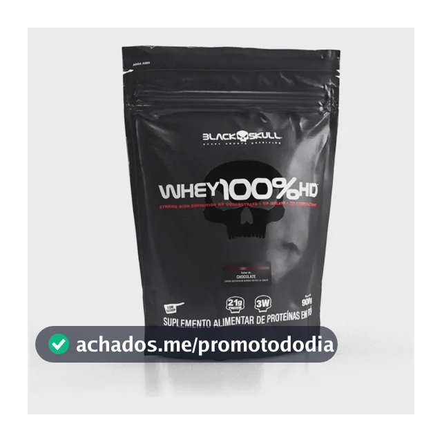 Proteína Black Skull Whey 100% HD em pó sabor Chocolate x 900g