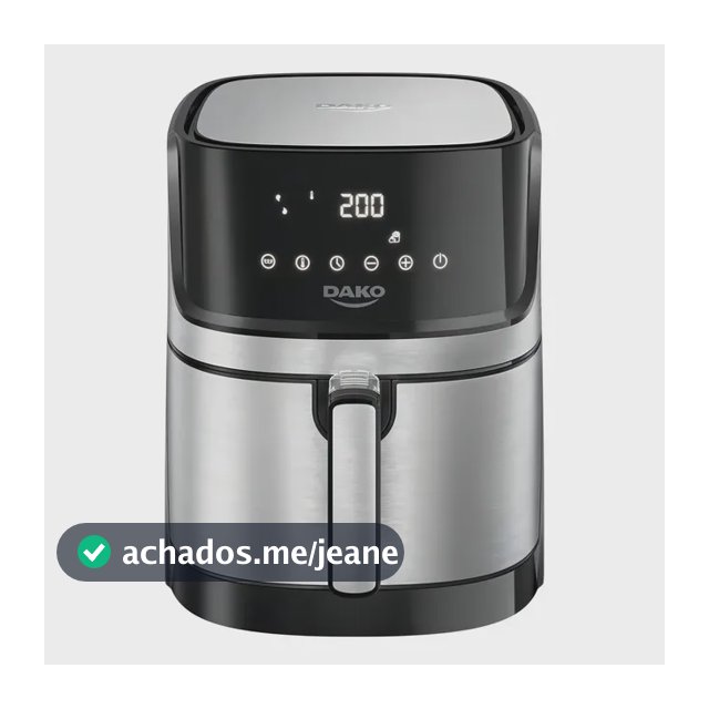 Fritadeira Air fryer Dako 5 Litros Preto/inox com Painel Digital e Potência de 1700W