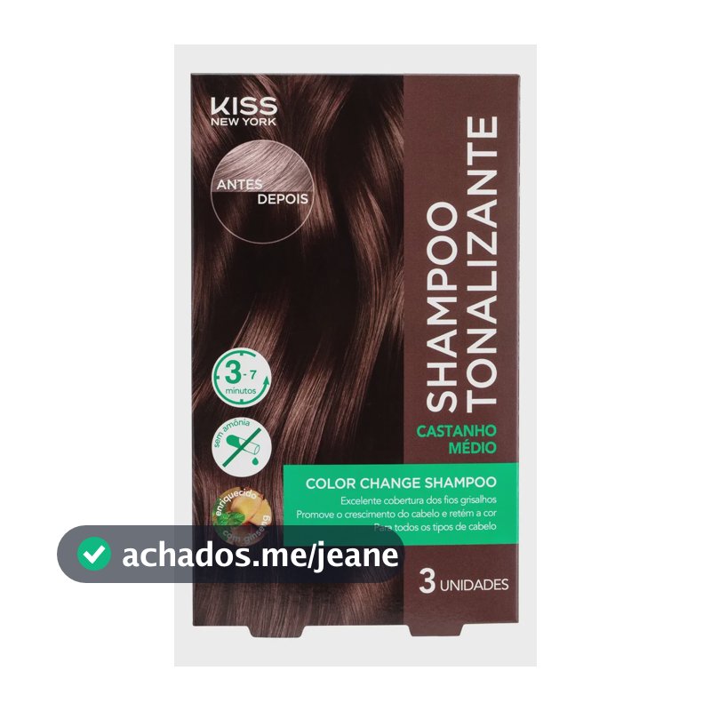 Kiss New York Color Change Shampoo Tonalizante Castanhomédio Castanho Médio