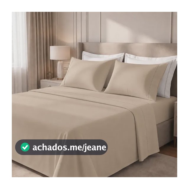 Jogo De Lençol 400 Fios Ponto Palito Cama Queen 3 Peças