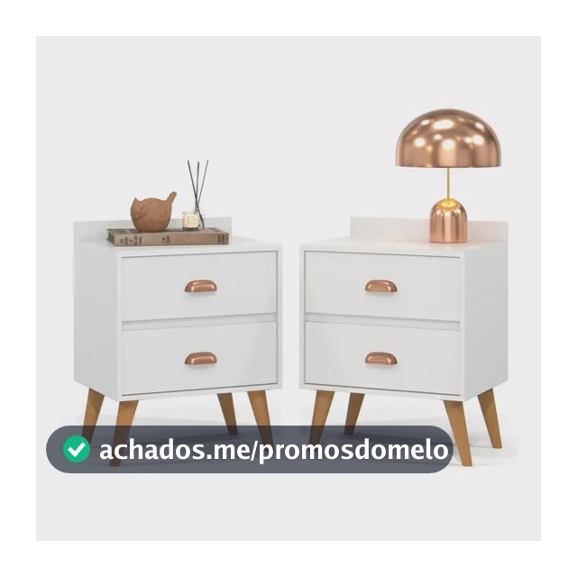 Kit 2 Mesa Cabeceira Retro Madero 2 Gavetas Pés Palito Cores