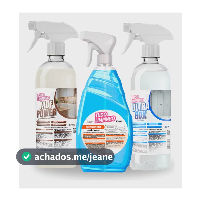 Kit Trio Spray 500ml + Mdf Power + Ultra Box Tudo Limpinho