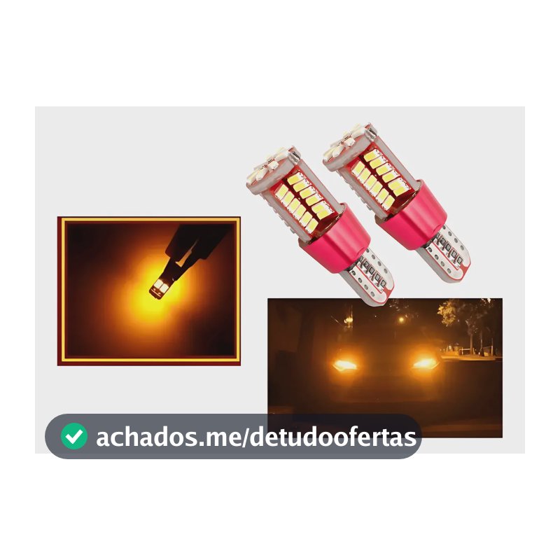 Lâmpada Led Lanterna Pingão 57 Leds Com Cambus T10 Ambar Renault Duster 2010 Até 2019