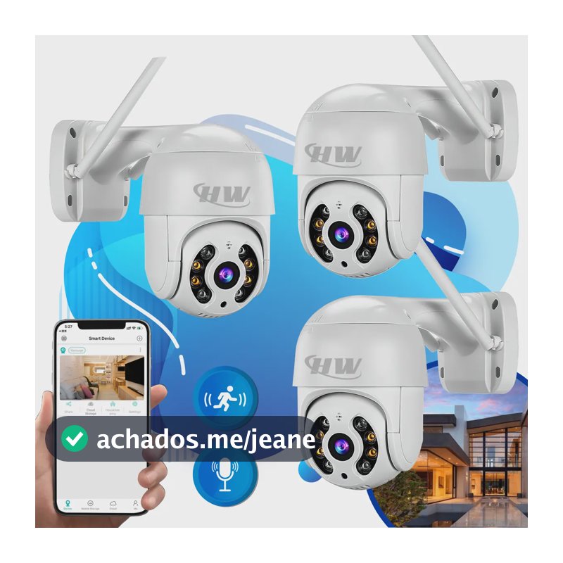 Kit 3 Câmera Ip Wifi Dome Rotativa Icsee Visão Noturna HW
