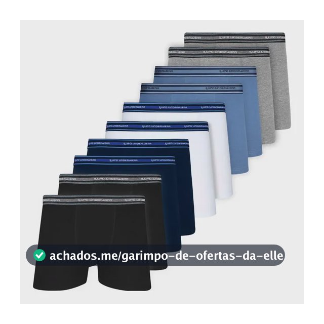 Kit 10 Cuecas Boxer Lupo Algodão Respirável Box Original
