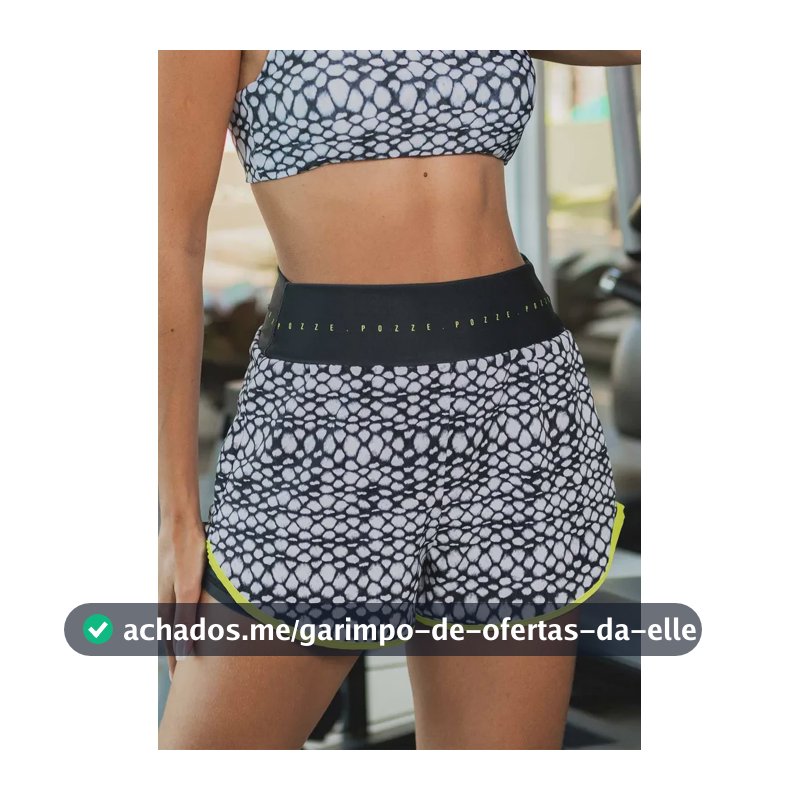 Shorts Feminino Academia Duplo Estampa Action Pozze Corrida  Estampado Action M