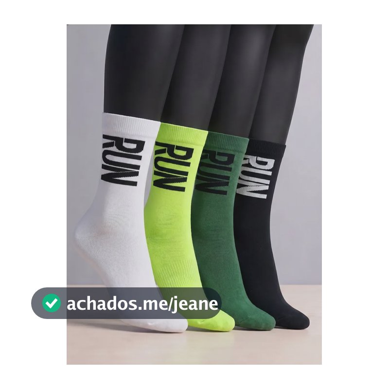 Kit 4 Meias Esportivas Run Oddo Cano Alto Poliamida Corrida Estampada Único