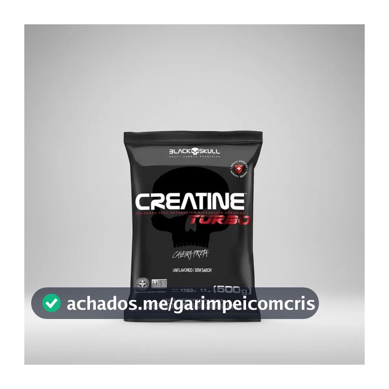 Creatine Turbo 500g Refil Black Skull USA Sem Sabor