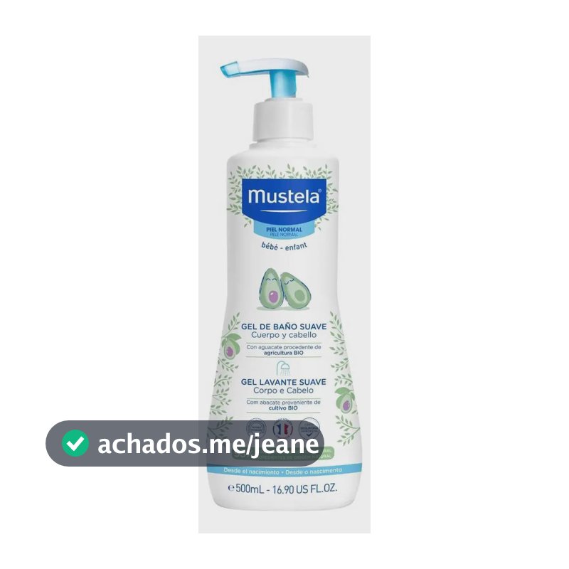 Mustela Gel Lavante Suave com Abacate Orgânico Bebê 500 ml