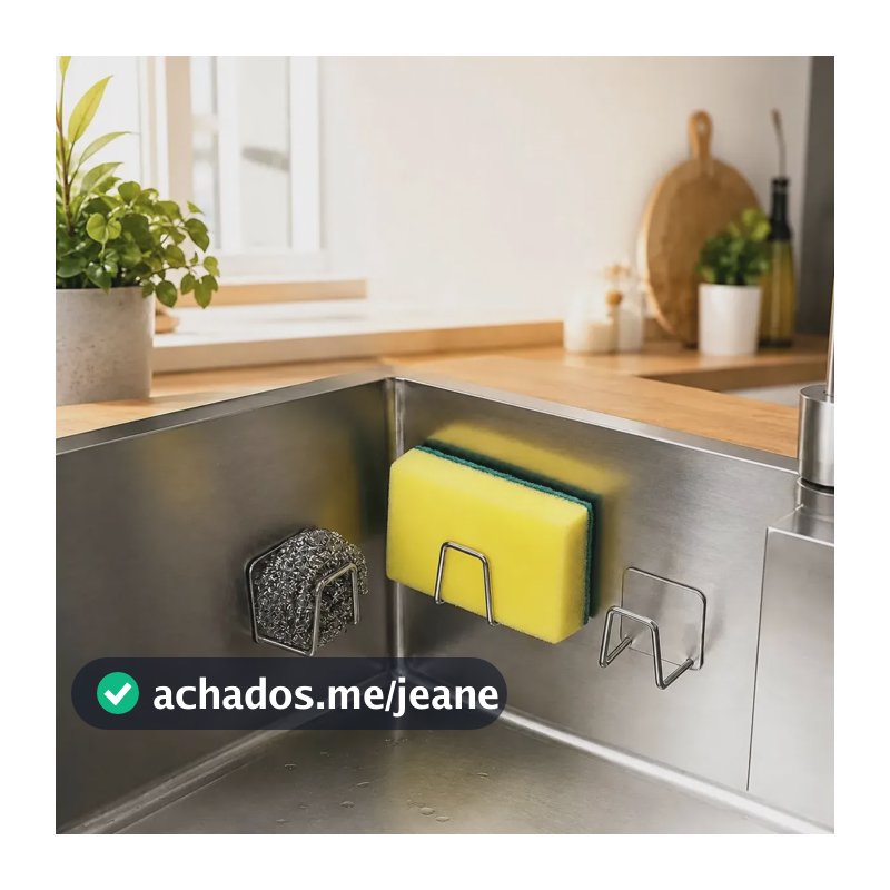 Suporte Porta Esponja Premium Organizador Pia Inox Inox