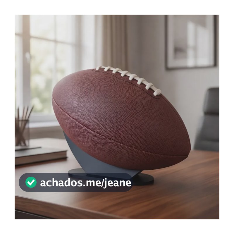 Suporte Mesa Bola Futebol Americano Tamanho Oficial Display Preto Oficial