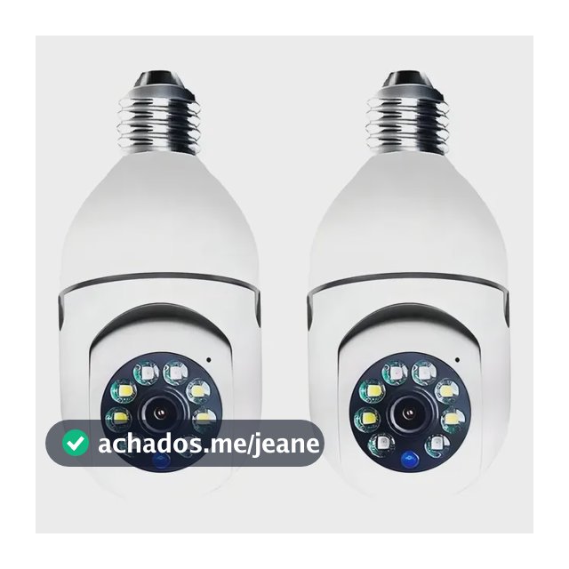 Kit 2 Câmeras Segurança 360º Jortan Wifi IP HD Visão Noturna Lâmpada