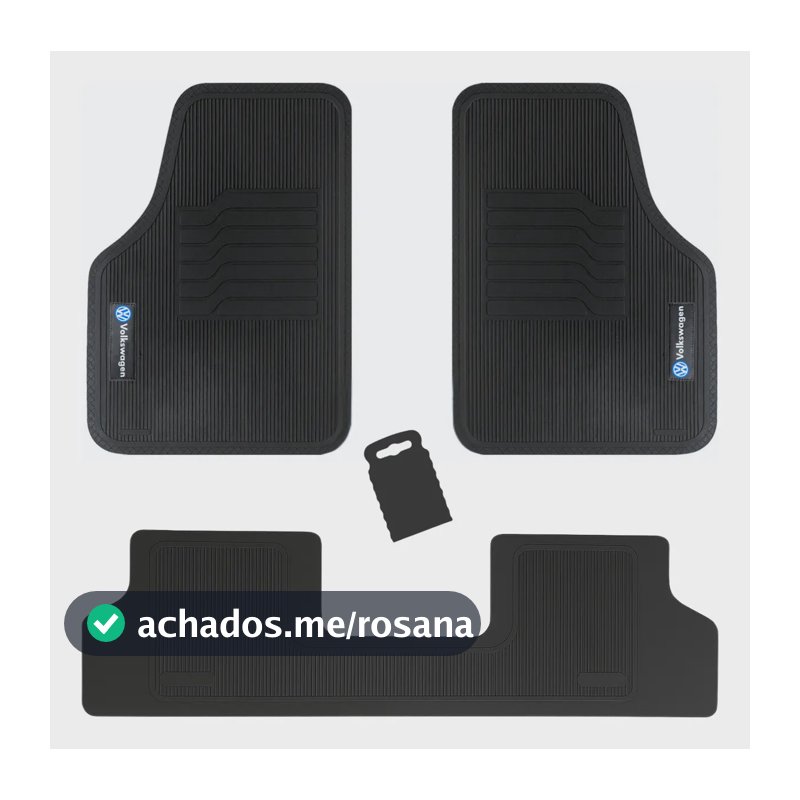 Jogo Tapete Automotivo De Borracha Volkswagen 5 Peças Preto 3 Peças Gol G6 2013 A 2016