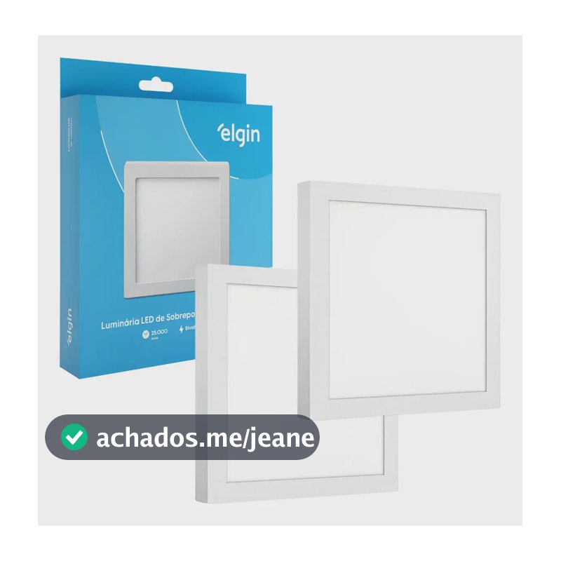 Kit 2 Painel Plafon Led Sobrepor Quadrado 24 W Branco Frio 127/220 V