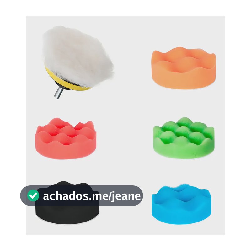 Kit de Polimento Automotivo JEX BEP-004 Boinas 7pçs 3 Polegadas