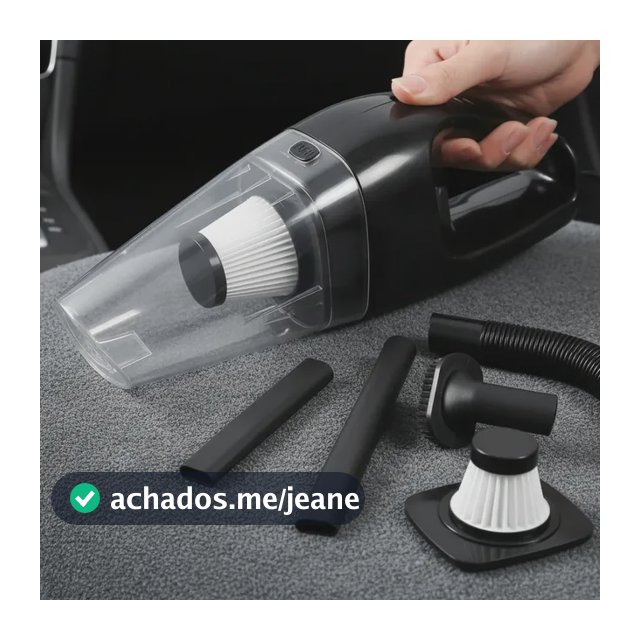 Aspirador De Po Para Carro Portatil 12v Com Fio Automotivo Preto 12v