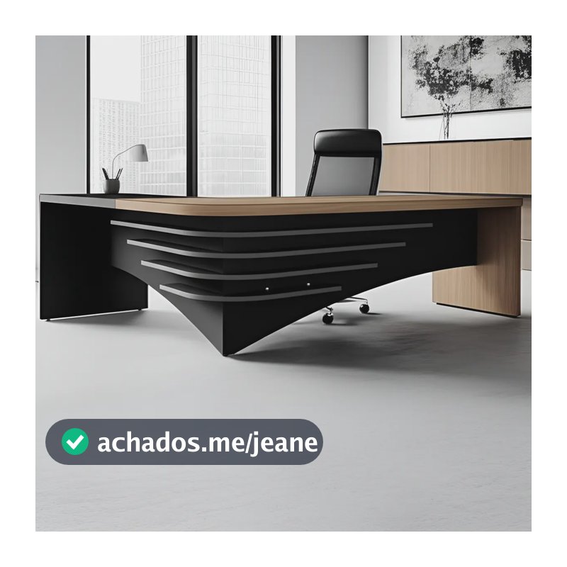 Mesa de oficina em L em charuto Tamburato Artany preto