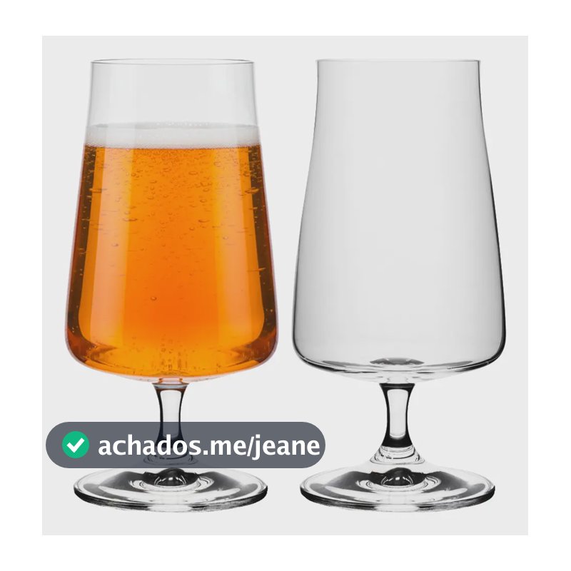Jogo 2 Taça De Cerveja Chopp Cristal Bohemia 380ml Wolff
