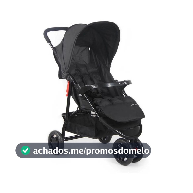 Carrinho de Bebê Cosco Kids, Toffy, Preto Absoluto