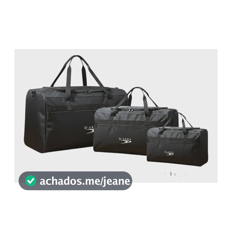 Kit 3 Peças/mala Sacola De Viagem De Mão Esportiva Preto
