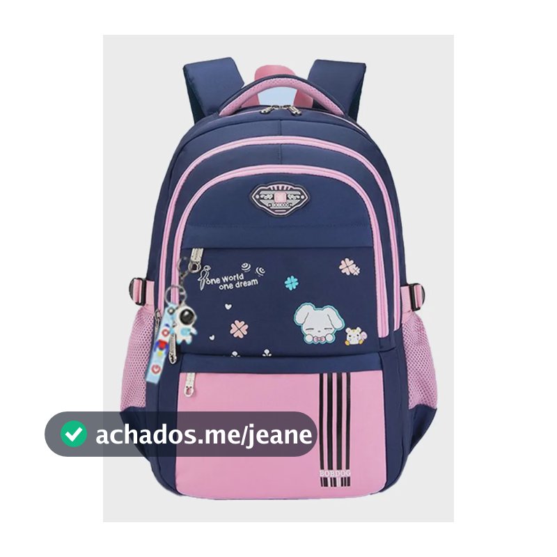 Mochila Ortopédica Infantil Astronauta Impermeável Cor Rosa
