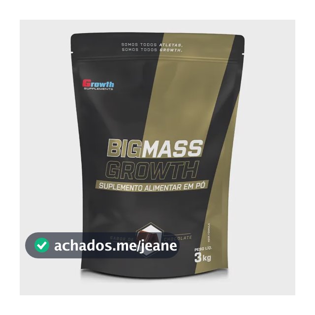 Hipercalórico Big Mass 3kg Growth Supplements - Sabor Chocolate