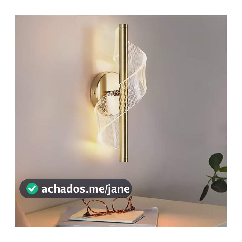 Iluminação Arandela Espiral De Led 3 Cores Moderna Arandela