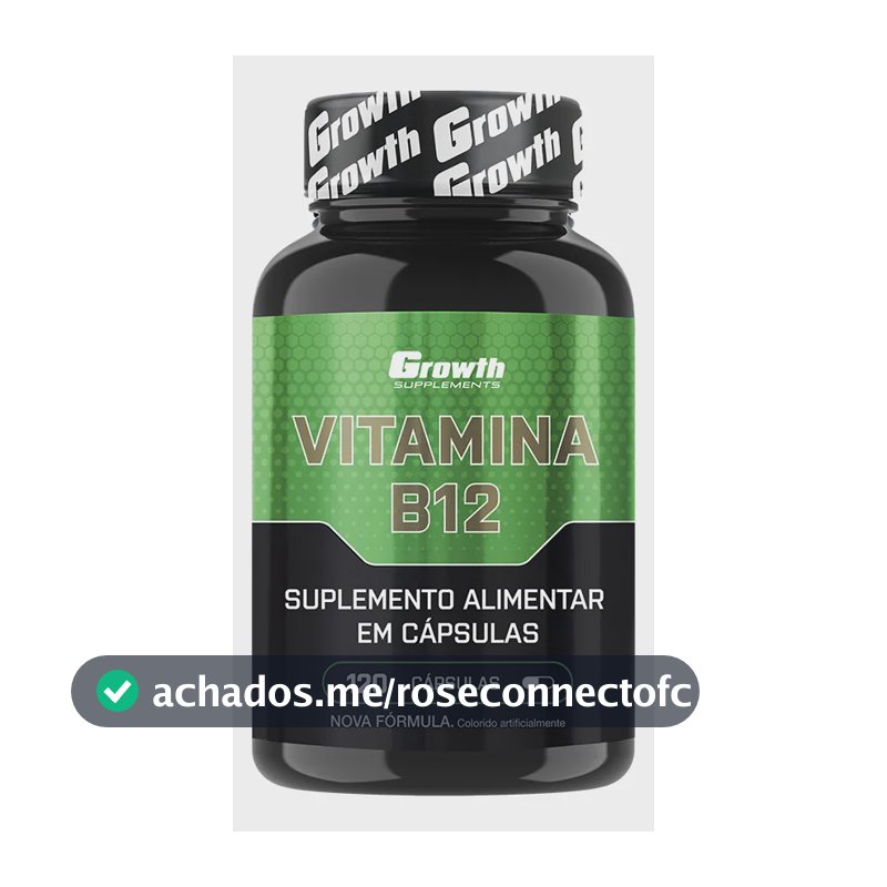 Vitamina B12 Growth Supplements Vitaminas Vit. B12 em cápsula Sem sabor x 100g de 120 un