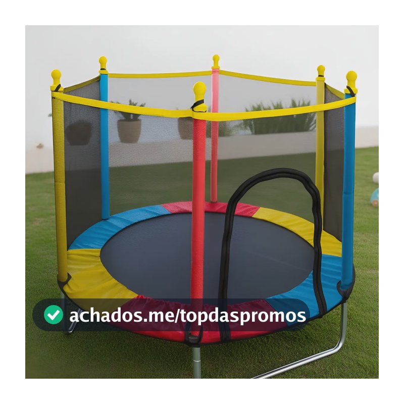 Cama Elástica Eloria Pula Pula de 1.4m com Rede de Proteção para Crianças de 2 a 4 Anos