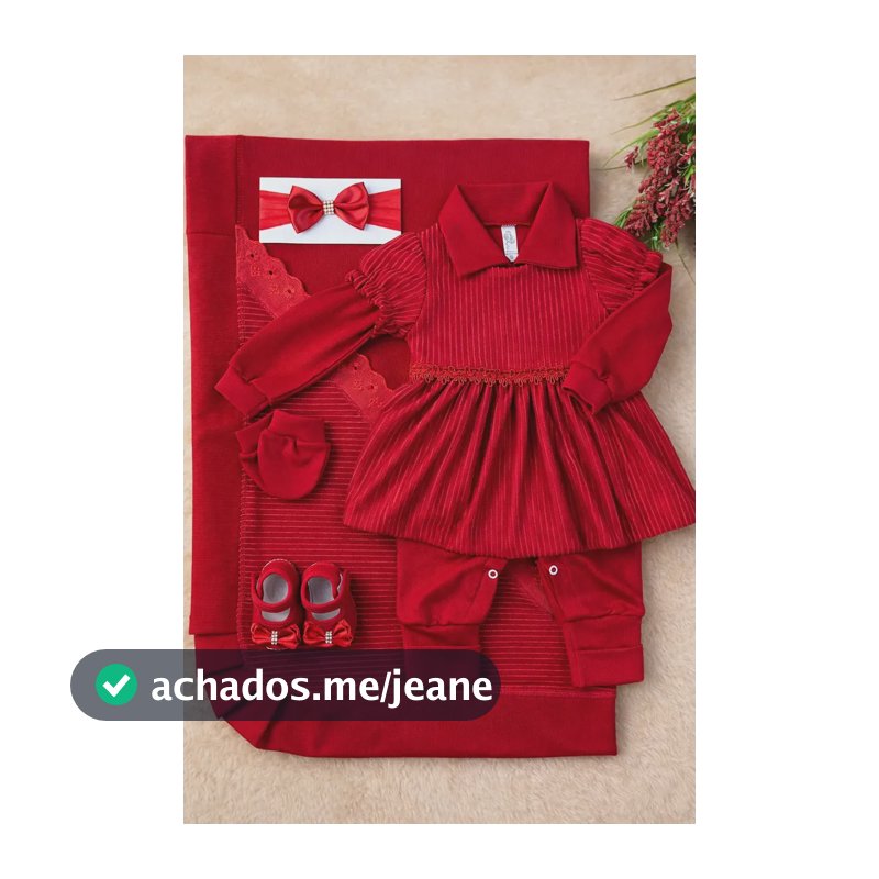 Saída Maternidade Feminina Luxo Vermelha Babyblessed Vermelho 0-3 M