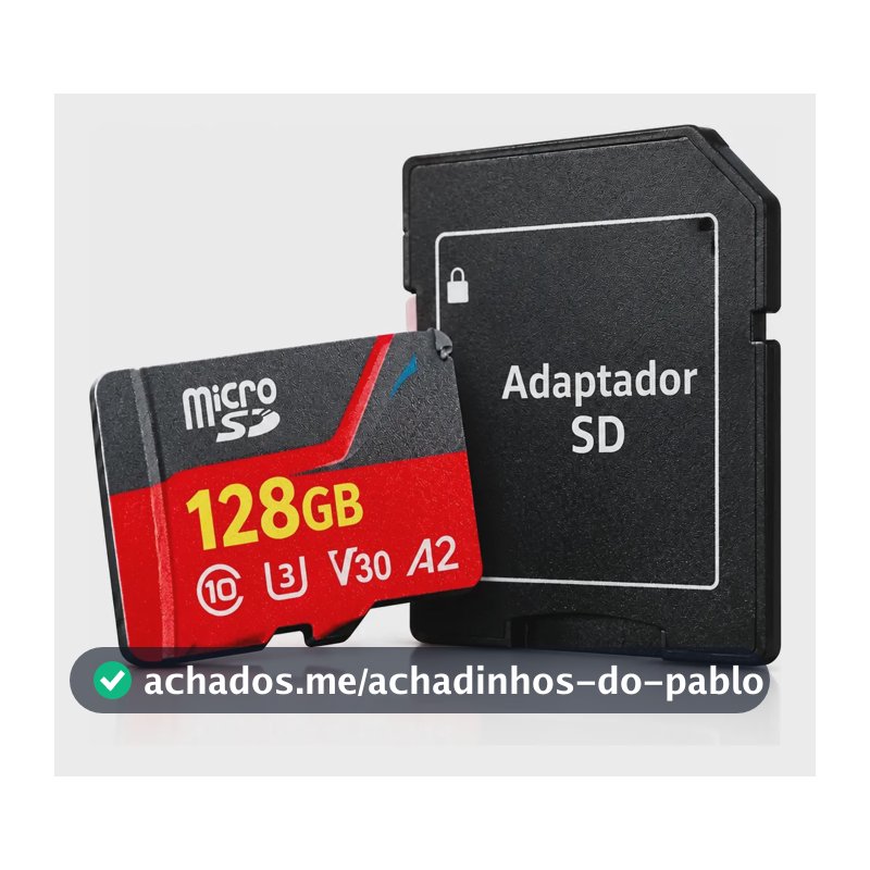 Cartao De Memoria 128gb C/ Adaptador Camera Celular Sd128g
