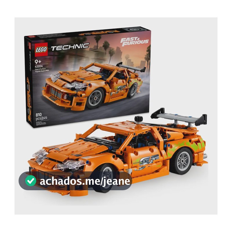 LEGO Technic Fast and Furious Toyota Supra MK4 42204; Modelo de Carro de Brinquedo